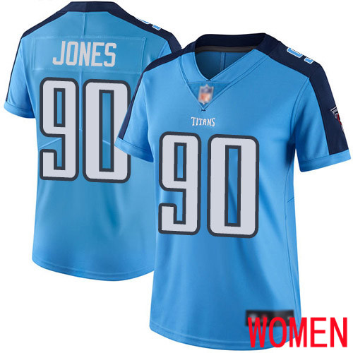 Tennessee Titans Limited Light Blue Women DaQuan Jones Jersey NFL Football 90 Rush Vapor Untouchable
